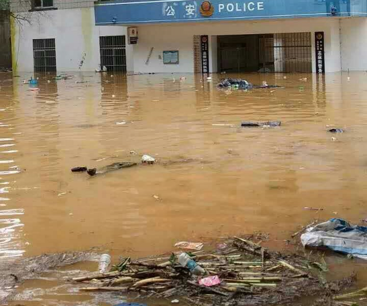 吞盘洪涝，水淹派出所半层楼 - 靖西市·靖西网