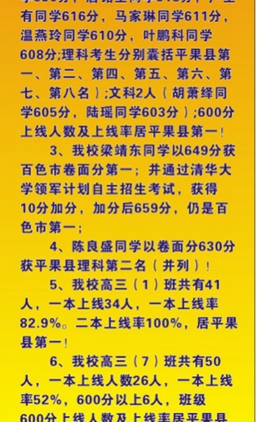 百色12县市各高中2017一本人数出炉，靖西高中2017高考一本人数41人！ - 靖西市·靖西网