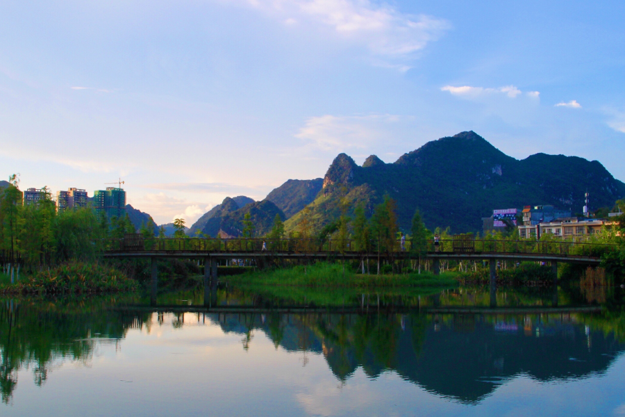 夕阳下的湿地公园 - 靖西市·靖西网