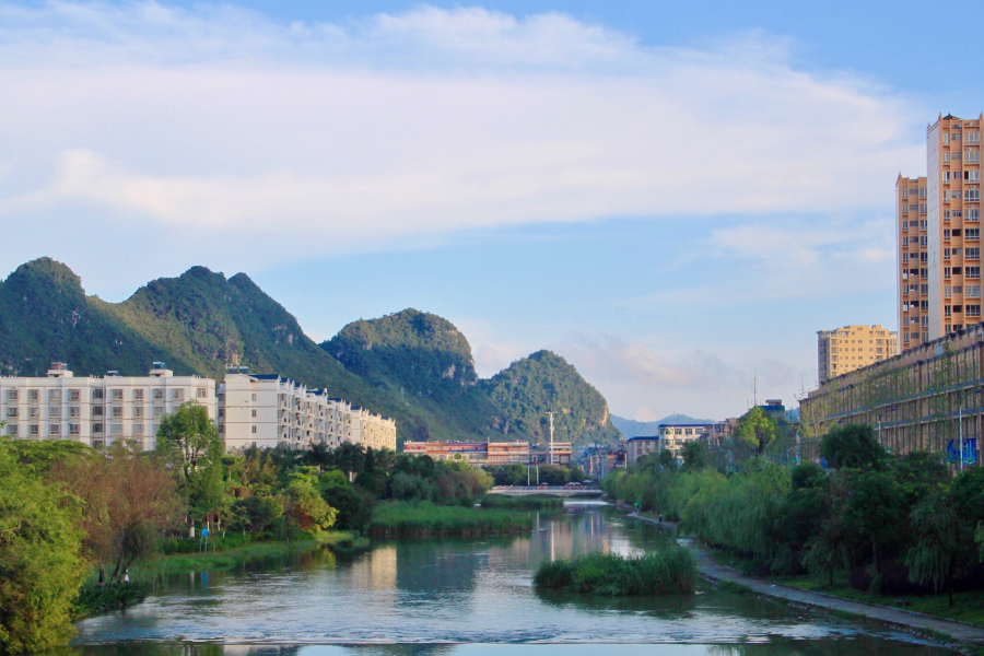 夕阳下的湿地公园 - 靖西市·靖西网