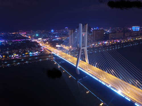 流光溢彩的右江两岸2018国庆夜景俯视视角。 - 靖西市·靖西网