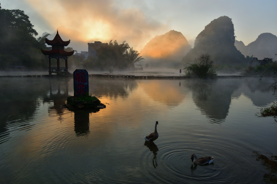 山黄树枯，绿水依旧，靖西鹅泉冬景。 - 靖西市·靖西网