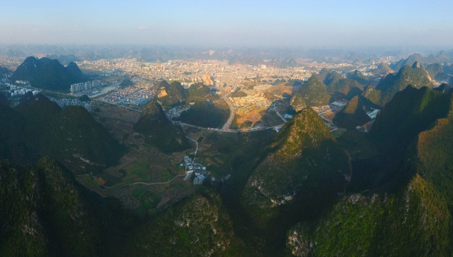 靖西市市区（11月27日无人机）最新照片。 - 靖西市·靖西网