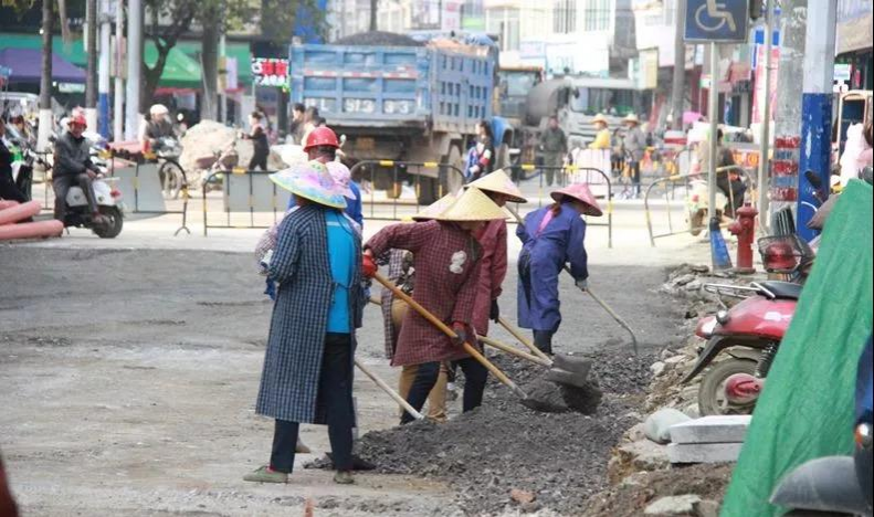 靖边路大修改造工程，加班加点赶进度 节前建成保畅通 - 靖西市·靖西网