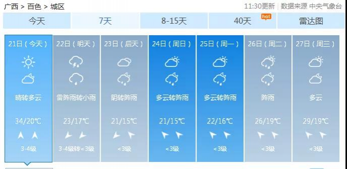 明天，百色迎来断崖式降温，骤降11°C！可能还有雷雨+冰雹…… - 靖西市·靖西网