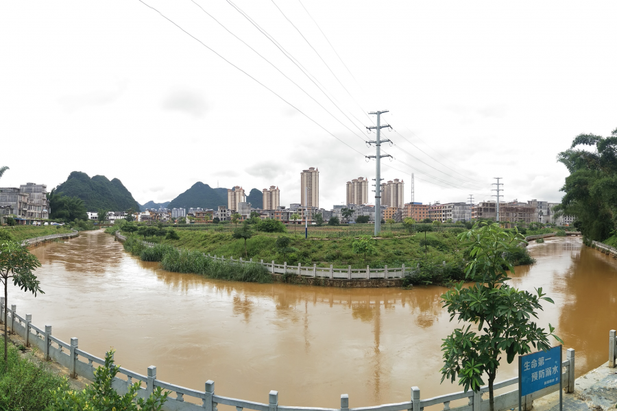 洪水期的野马河 - 靖西市·靖西网