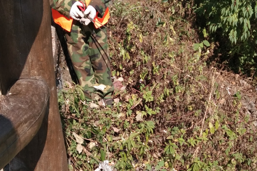 “飞檐走壁”捡拾垃圾 金山顶环卫工用生命守护绿色 - 靖西市·靖西网