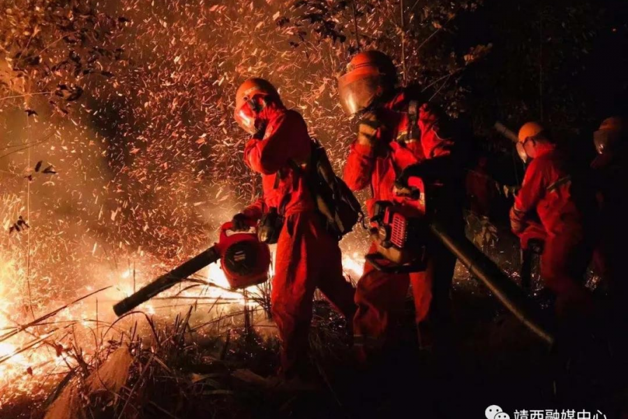 靖西市地州镇贺峒村发生森林火灾，应急救援大队出警救援...... - 靖西市·靖西网