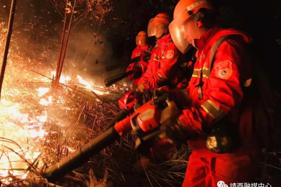 靖西市地州镇贺峒村发生森林火灾，应急救援大队出警救援...... - 靖西市·靖西网