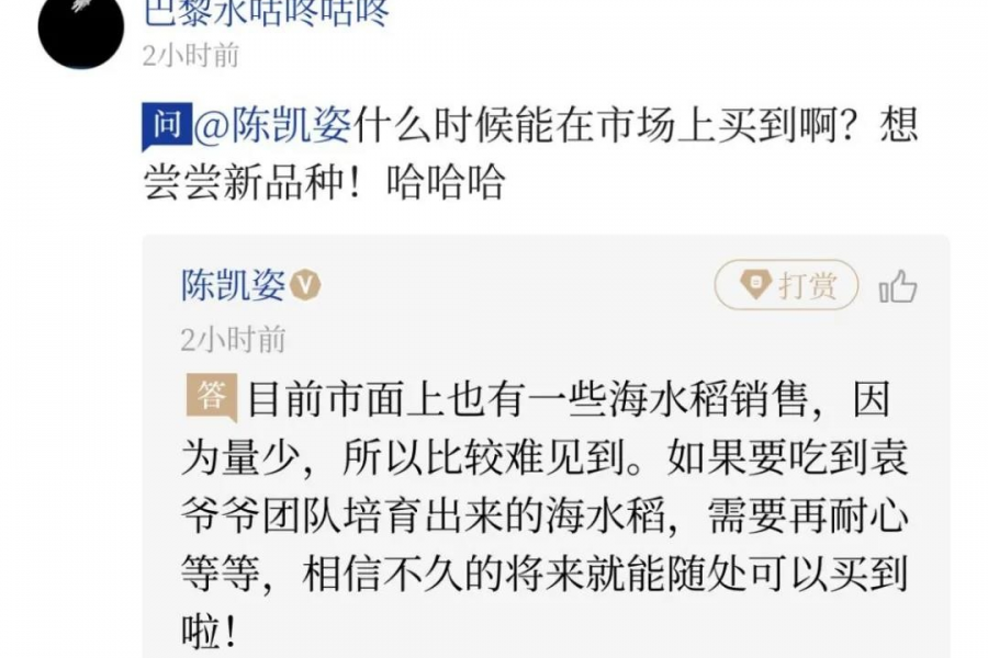 “海水稻好不好吃？”新华社记者马上就回答了，很快啊！ - 靖西市·靖西网