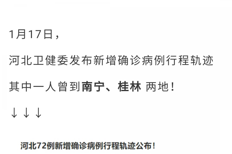 河北一确诊病例曾到南宁、桂林这些地方！行动轨迹公布 - 靖西市·靖西网