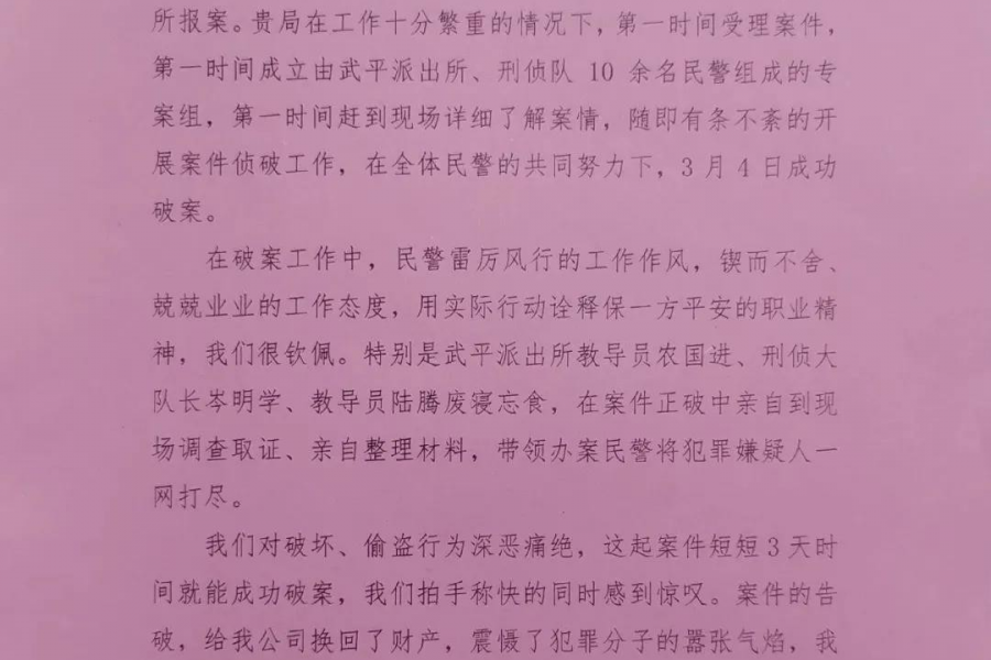 靖西警方护航企业 破案挽损获赠锦旗 - 靖西市·靖西网