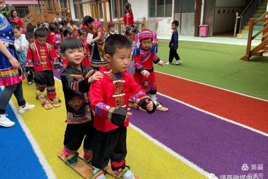 靖西市第一幼儿园2021年“三月三”活动-壮家娃娃跟党走 - 靖西市·靖西网