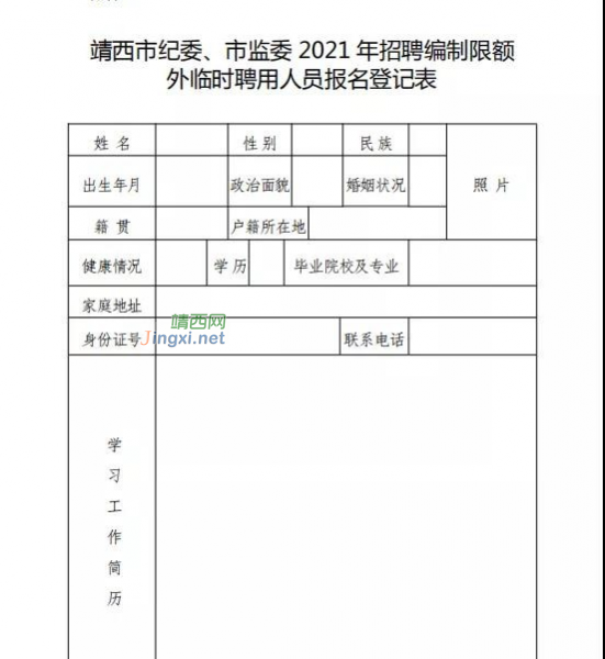 2021年中共靖西市纪律检查委员会 靖西市监察委员会招聘临时人员公告 - 靖西市·靖西网