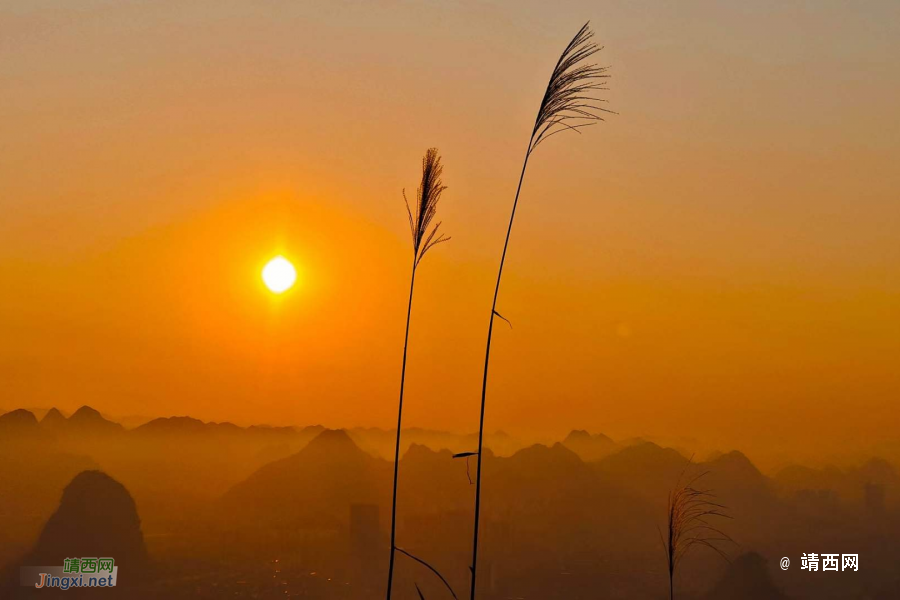 靖西凤凰山上绚丽的日出 - 靖西市·靖西网